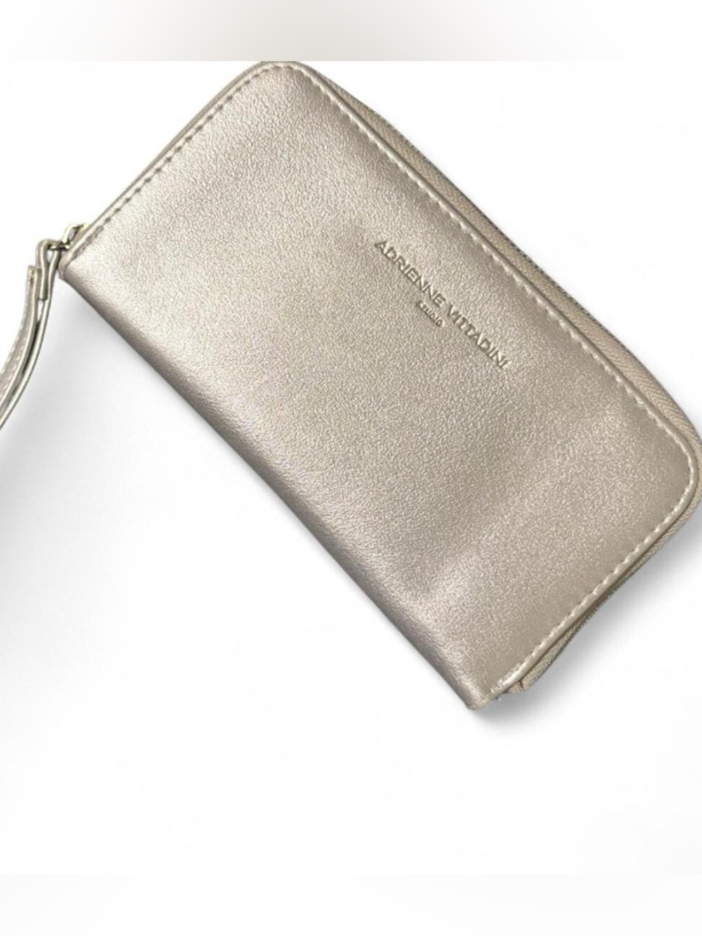 Adrienne Vittadini Metallic Wallet in Champagne Taupe